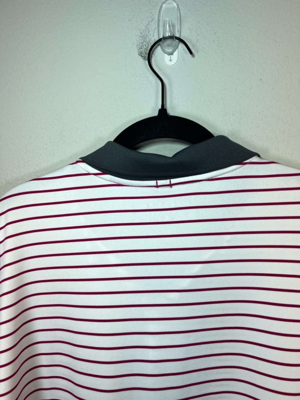 Nike Golf Dri-Fit Polo Shirt Magenta White Stripes Standard Fit Stretch Mens XXL - Picture 9 of 11